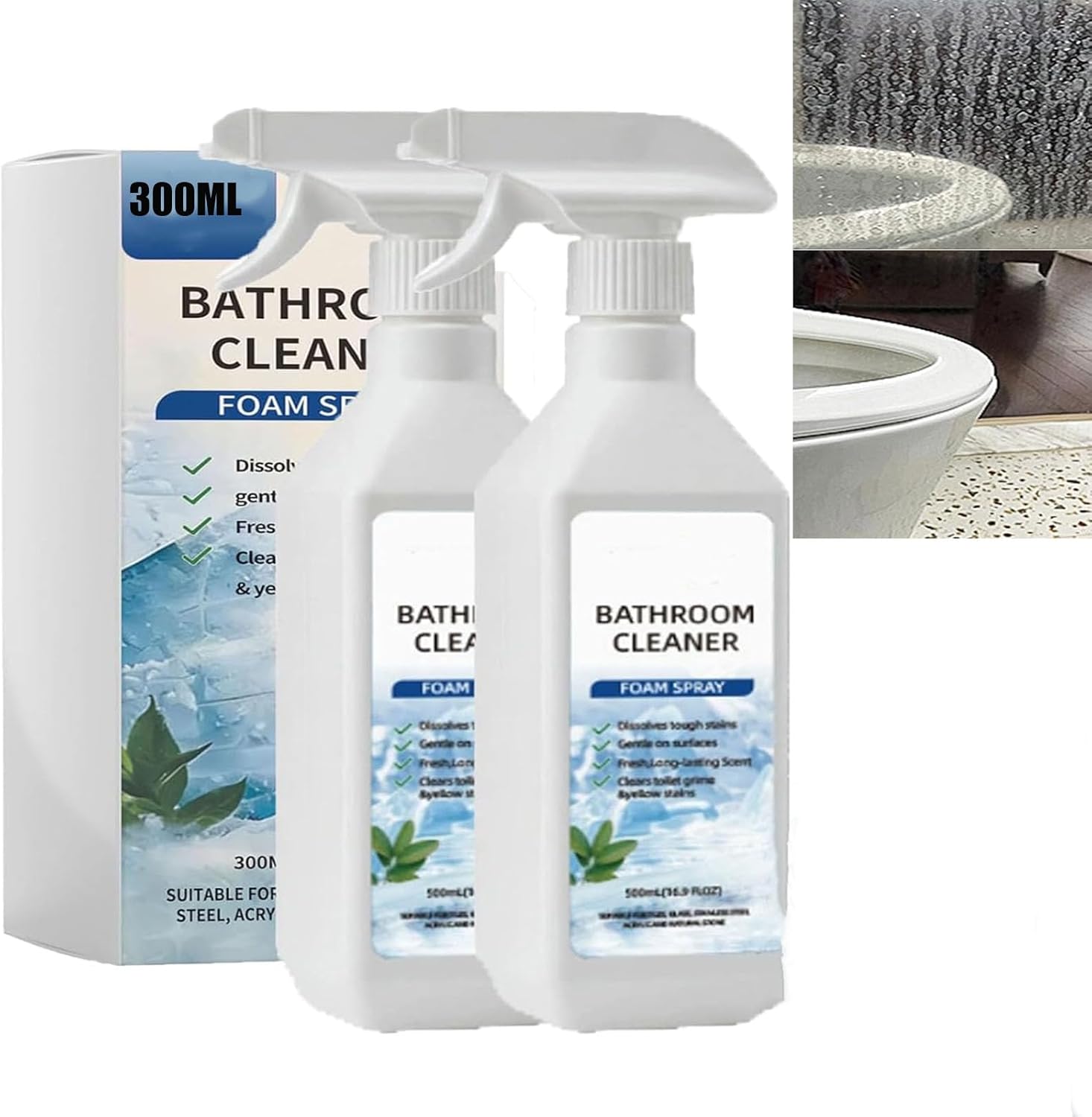 Espuma Limpiadora Descalcificadora para Baño Multiuso 300ml Pack x2