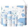 Milk Skincare Set Milk Face Care Set for Teenage Girls and Women Moisturising and Gentle Skin Care Set Skin Care Gift Set for All Skin Types (5 Pieces Milk)