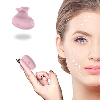 Upgrade Handhold Mini Face & Eye Massager, Waterproof Rechargeable Portable Powerful Multifunctional Skin Care Massage Tool, Eyestrain Relief and Facial Muscle Tension Massage Balls (Pink)