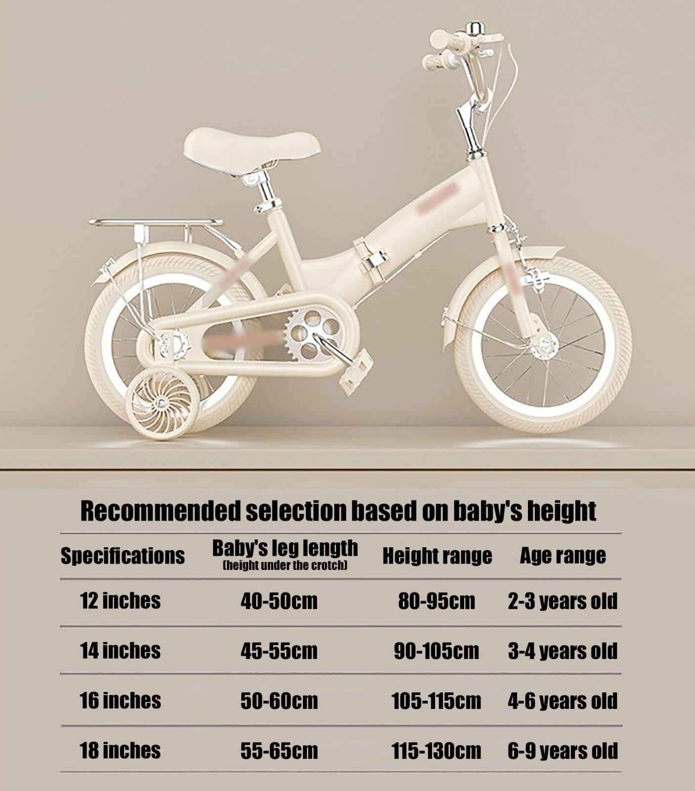 Bicicleta Plegable para Niños De 3 A 12 Años con Frenos Dobles Delanteros Y Traseros Y Amortiguación, De 12, 14, 16, 18 Y 20 Pulgadas, con Ruedines
