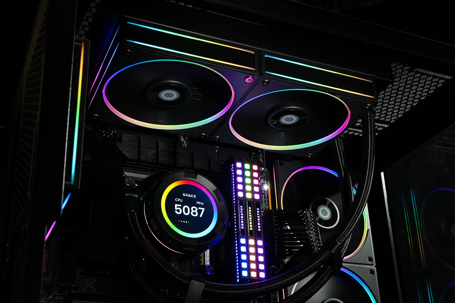 ID-COOLING SL240 CPU Liquid Cooler with Display, Customizable 2.1" LCD Display for Images or Performance Metrics, 240mm AIO Cooler, Dual AF127 ARGB Fans, Fits Intel/AMD