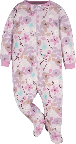 Gerber 4 Pack Sleep 'N Play Footie Dormir pour bébé et Enfant Bébé Fille (Lot de 1) - 4