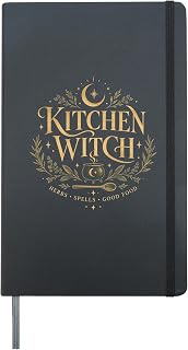 Kitchen Witch Pantry Alchemist Kitchen Sorceress Herbs Witch Hardcover Journal, Black