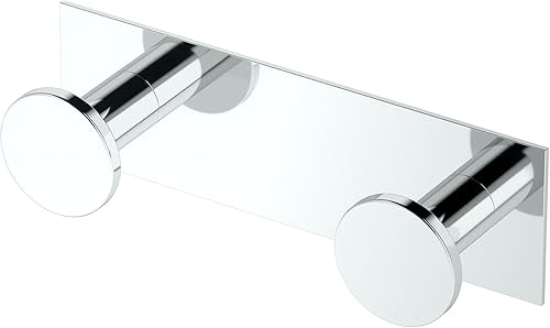 Gatco 1284 Modern Glam - Gancho doble, cromadomontado en la pared, dos ganchos con base de montaje de 6.50"