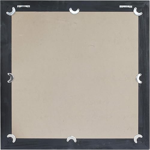 Miniatura 3 de Stonebriar Espejo de pared cuadrado negro con textura de cheurón negro de 20 x 20 pulgadas con soportes de montaje adjuntos, decoración decorativa