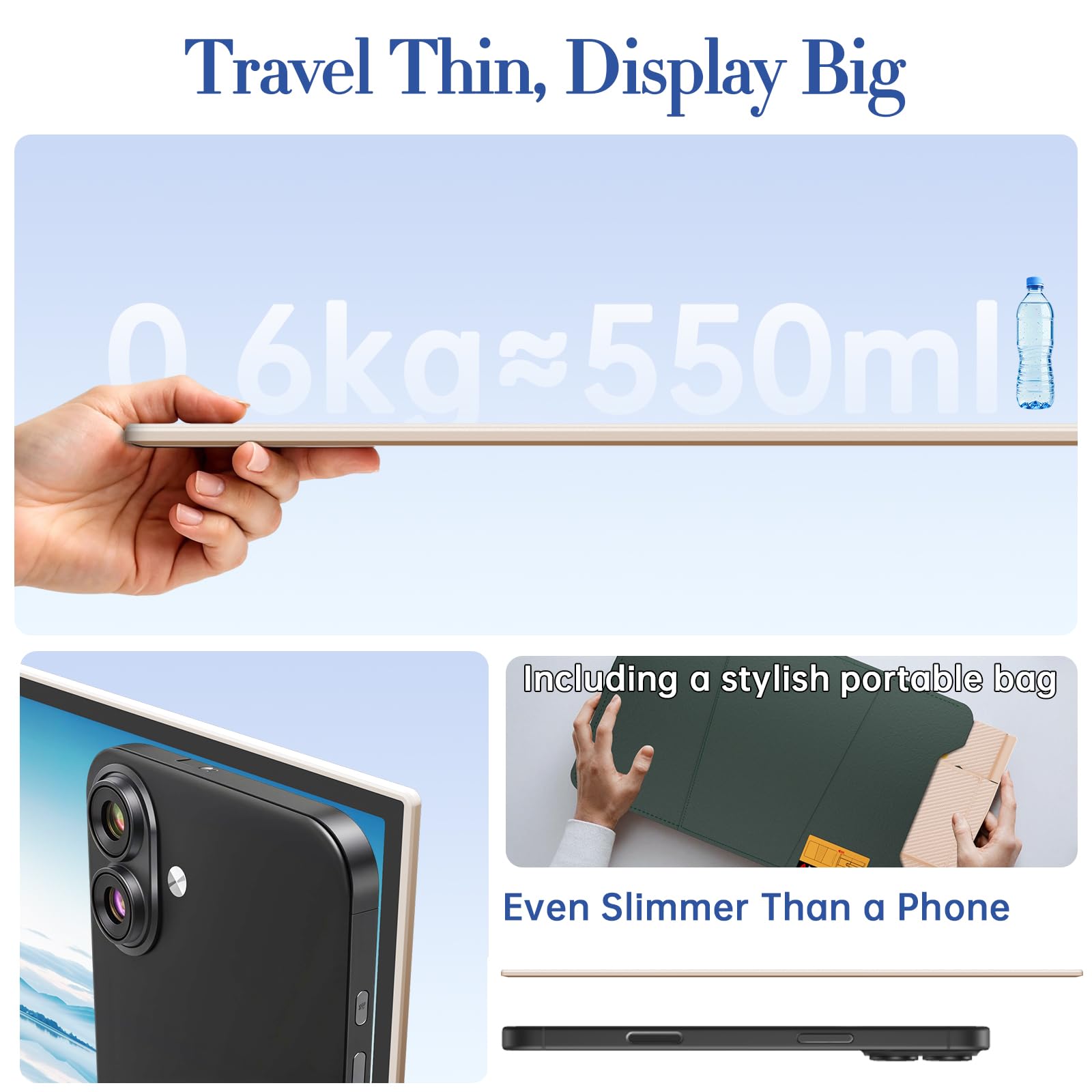 Teamgee Extensor de Pantalla para Laptop de 14.1 Pulgadas, Monitor portátil IPS FHD 1080P Compatible con portátiles de 13 a 17 Pulgadas” (Dual 14.1")