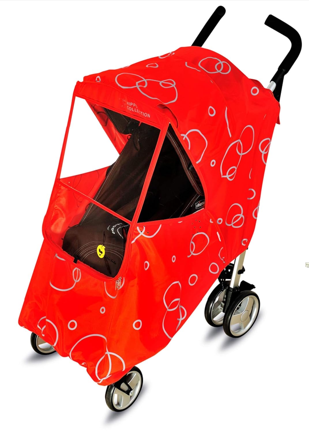 Hippo Collection Universal Stroller Weather Shield with Bubble- Red