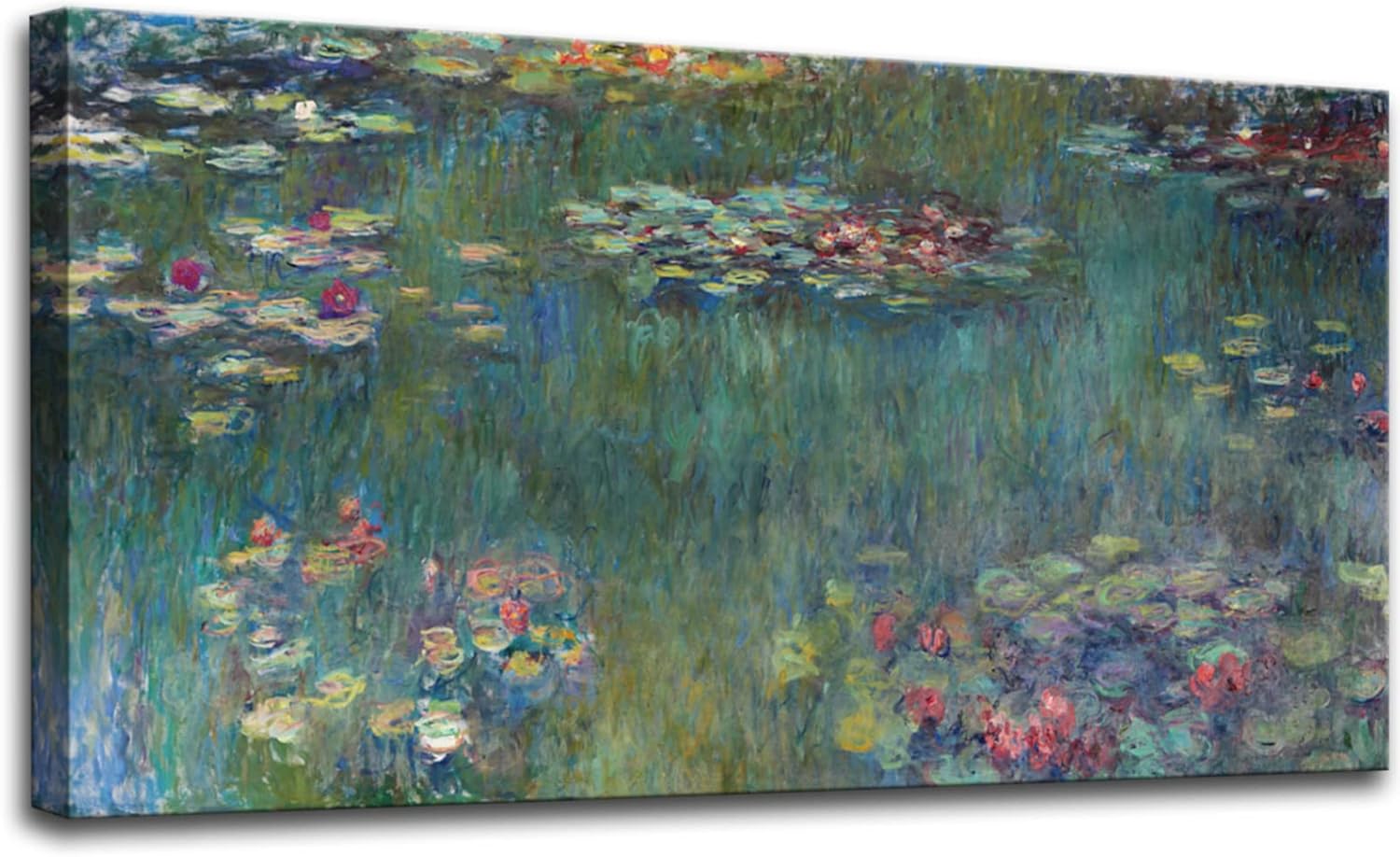 msspart Large Water Lilies by Claude Monet Canvas Wall Art Famous Painting - Classic Canvas Art Wall Decor Picture Print for Home Office Wall Decor-24" x48"