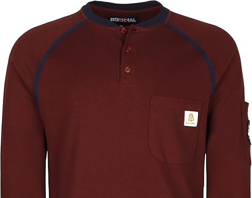 Miniatura 43 de BOCOMAL FR Shirts - Camisa ligera de 5.5 onzas de manga corta y resistente al fuego/ignífuga Gris jaspeado,Gris jaspeado oscuro,marino,Gris,Rojo