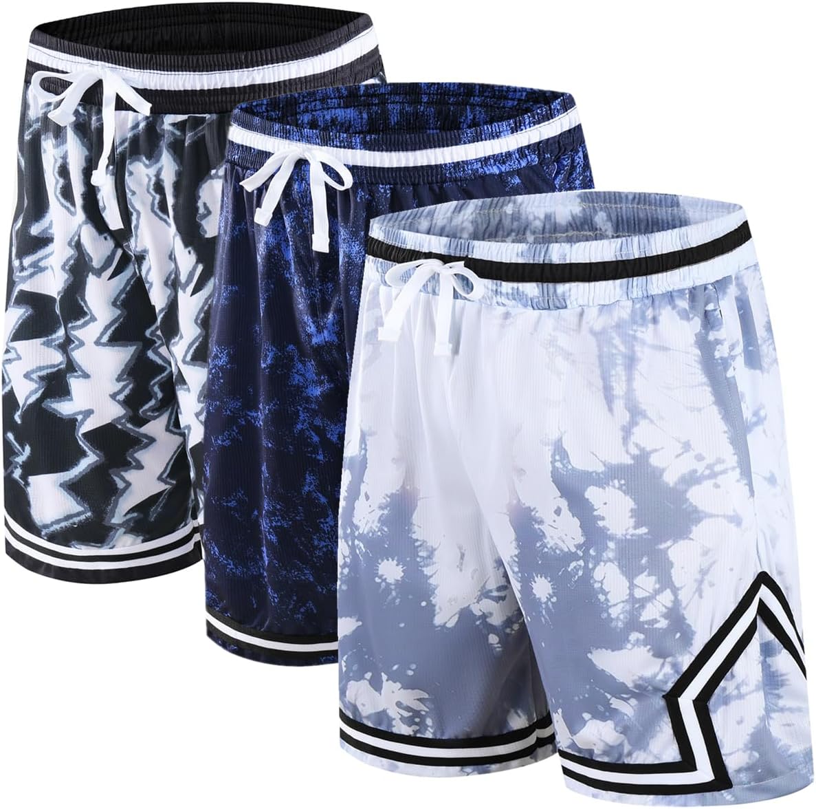 Flyingyan Mens Basketball Athletic Shorts with Zip Pockets Mesh Workout Active Performance Gym Shorts