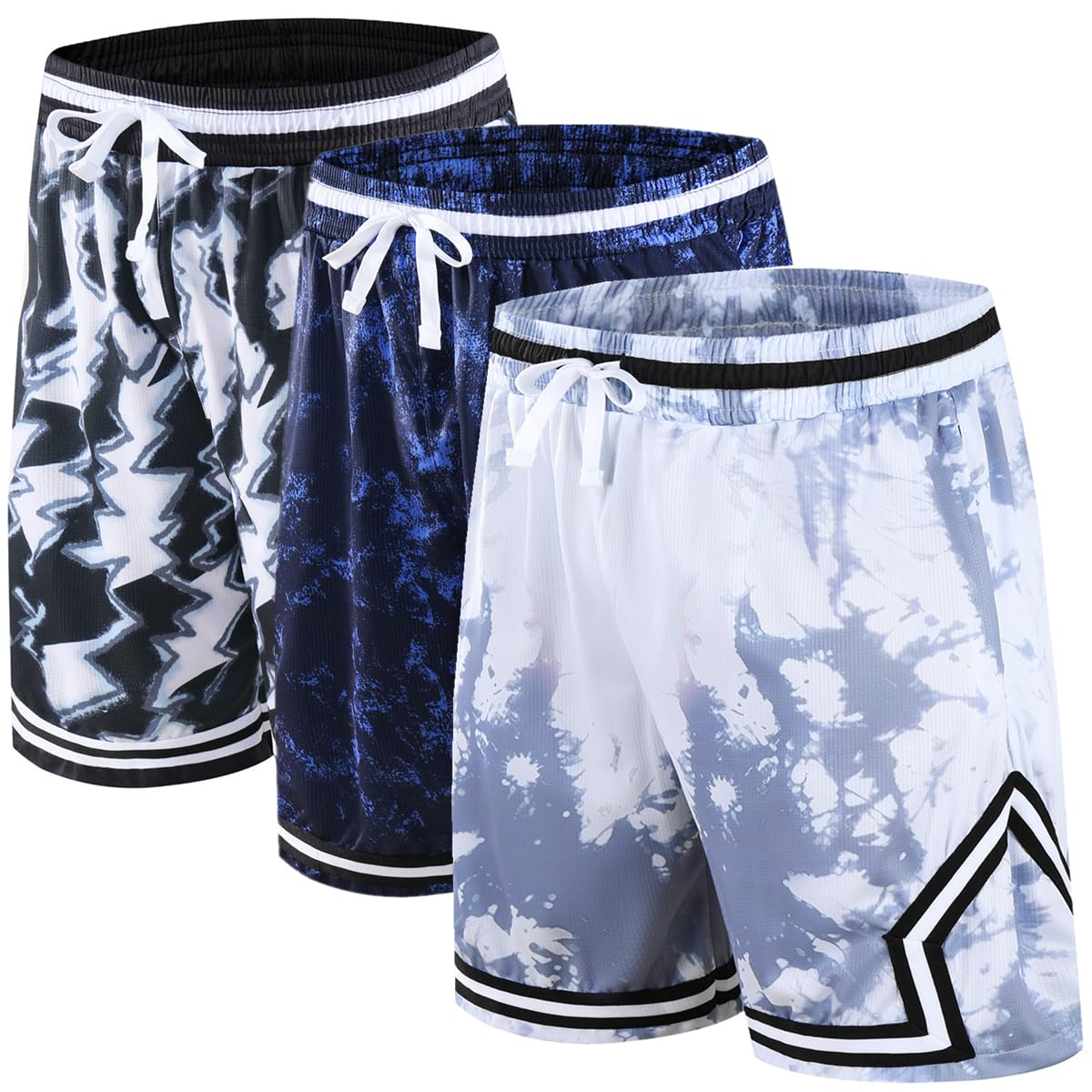 Flyingyan Mens Basketball Athletic Shorts with Zip Pockets Mesh Workout Active Performance Gym Shorts