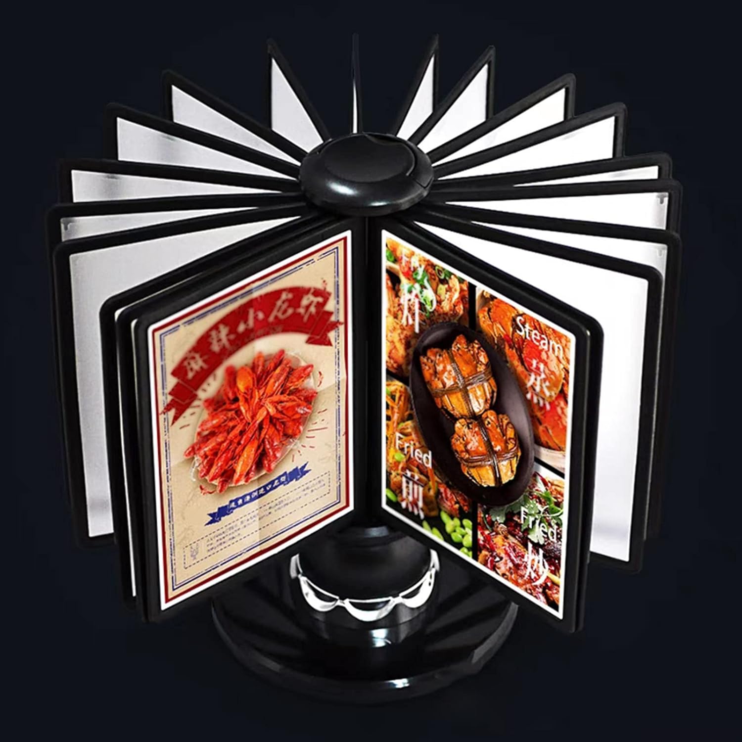 Multi-layer folder Portfolio folder a4, Rotating Catalog Display Rack - File Organizer for Desk, 20 Double-Sided Panels, Desktop Reference System, Desk Flip File Holder, for Offices, Dining Room, Dis