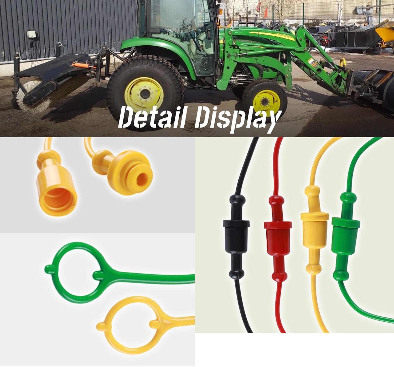 8 Pcs 1/4" Hydraulic Caps & Plugs Compatible With John Deere 54D 60D 1023E 1025R 1026R 2025R 2026R HQPARRTS
