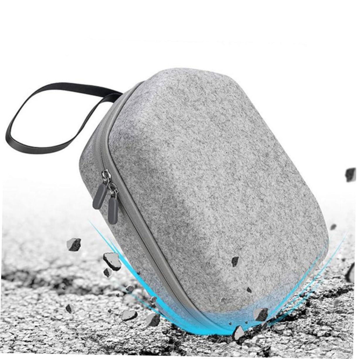 Uonlytech Bolsa de Almacenamiento de Eva para Gafas VR y Mandos, Portátil y Resistente a Golpes, Compatible con Casco VR Modelo 2, Diseño Compacto para Viaje, Color Negro, Tamaño Mediano