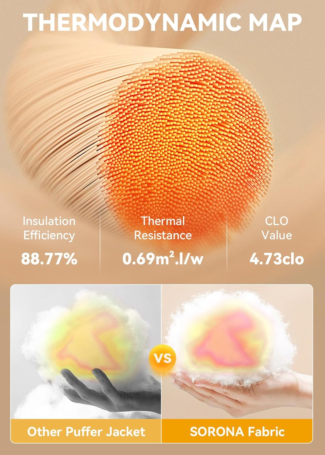 Miniatura 3 de BALEAF Chaqueta acolchada resistente al agua cálida para hombre, abrigo de plumón plegable para invierno, resistente al viento, bolsillos para clima