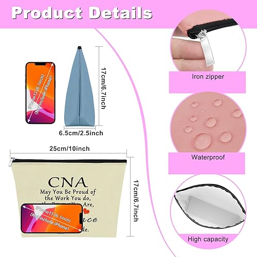 Miniatura 9 de 2 bolsas de maquillaje para la semana de CNA, regalos de agradecimiento de CNA, regalo de asistente de enfermería certificado, bolsa de cosméticos,