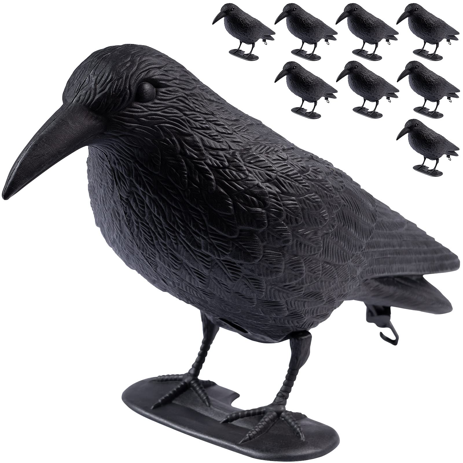 Effaroucheur antipigeon corbeaux factices en plastique noir de jardin