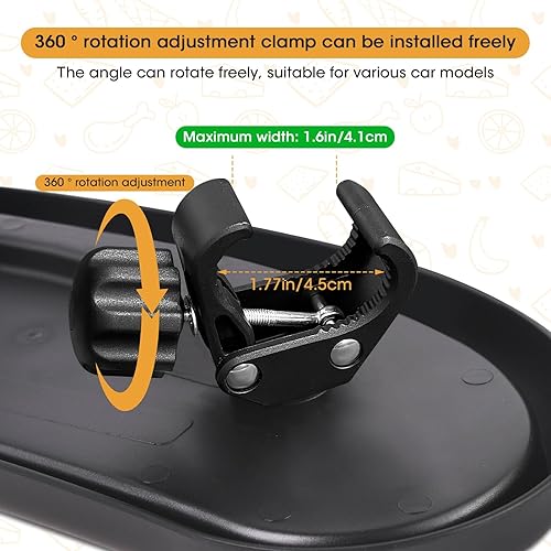 Miniatura 7 de D-BABE - Bandeja universal de aperitivos para cochecito soporte para tazas de bebé sin BPA, bandeja de alimentos que se mantiene en su lugar para