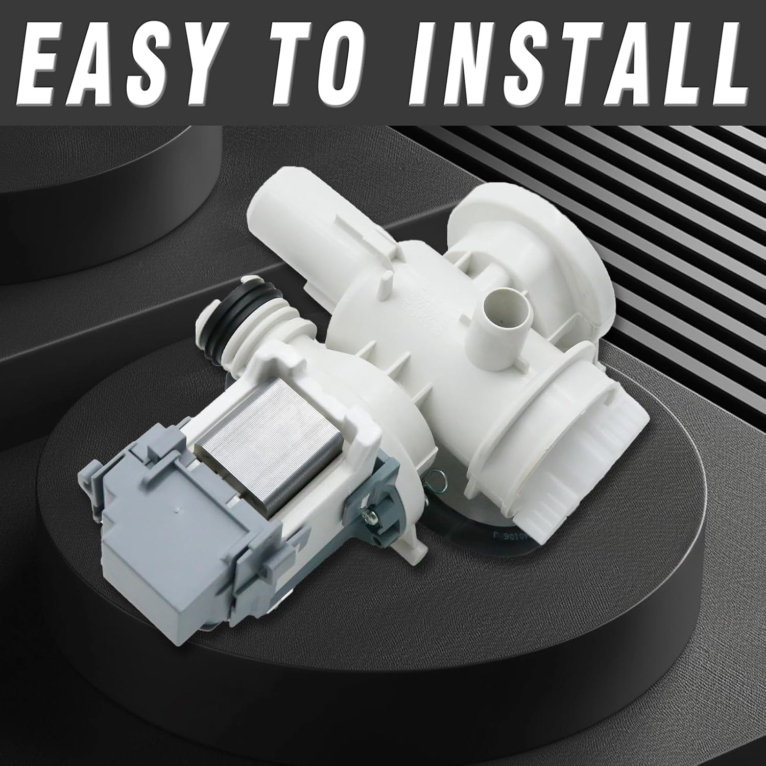 Anxingo DC96-01585L Washer Drain Pump, Replacement for WF210ANW/XAA-04 WF361BVBEWR/A2-01 WF433BTGJWR/A1-00 WF433BTGJWR/A2-00 Washing Machine, Replaces DC96-01585L