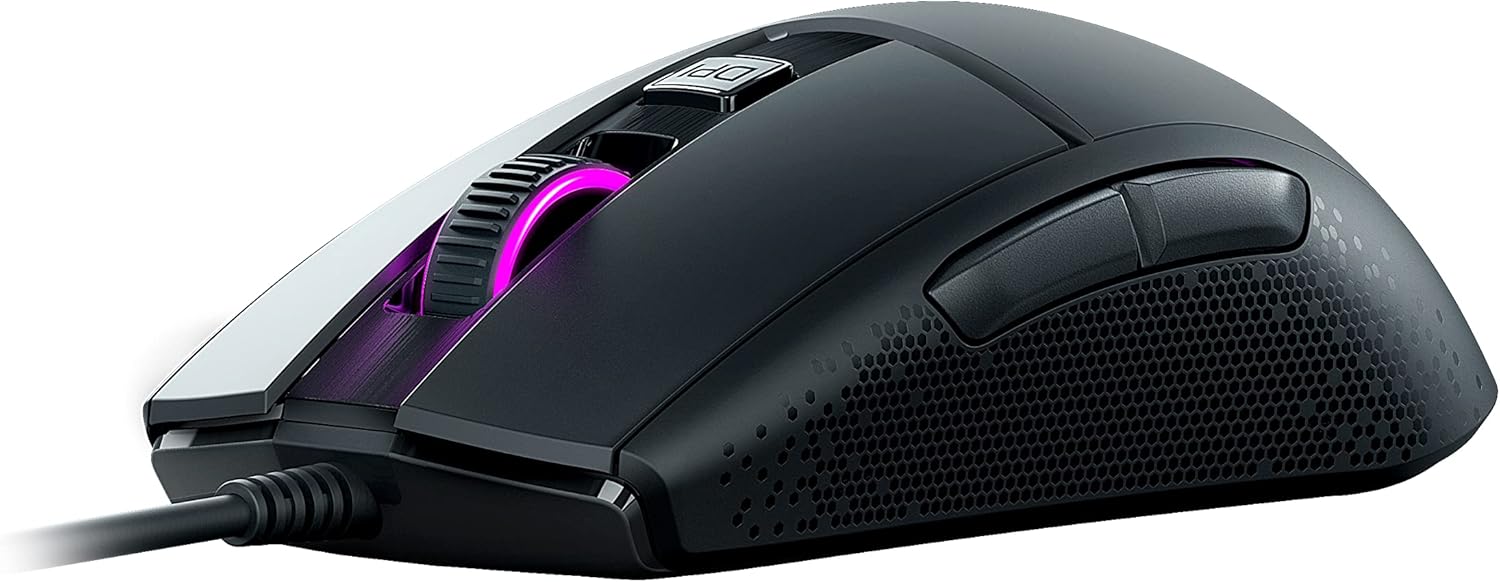Bund view of ROCCAT Burst Core Gaming Mouse showing model number and certifications