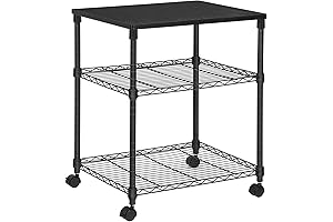 SONGMICS 3-Tier Printer Stand, Rolling Printer Cart and Table with Metal Frame...