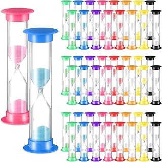 Queekay 48 Pcs 2 Minute Sand Timer for Kids, Mini Hourglass Bulk Sand Clock Timer for Adult Kids in Classroom Kitchen Games Office School(Colorful)