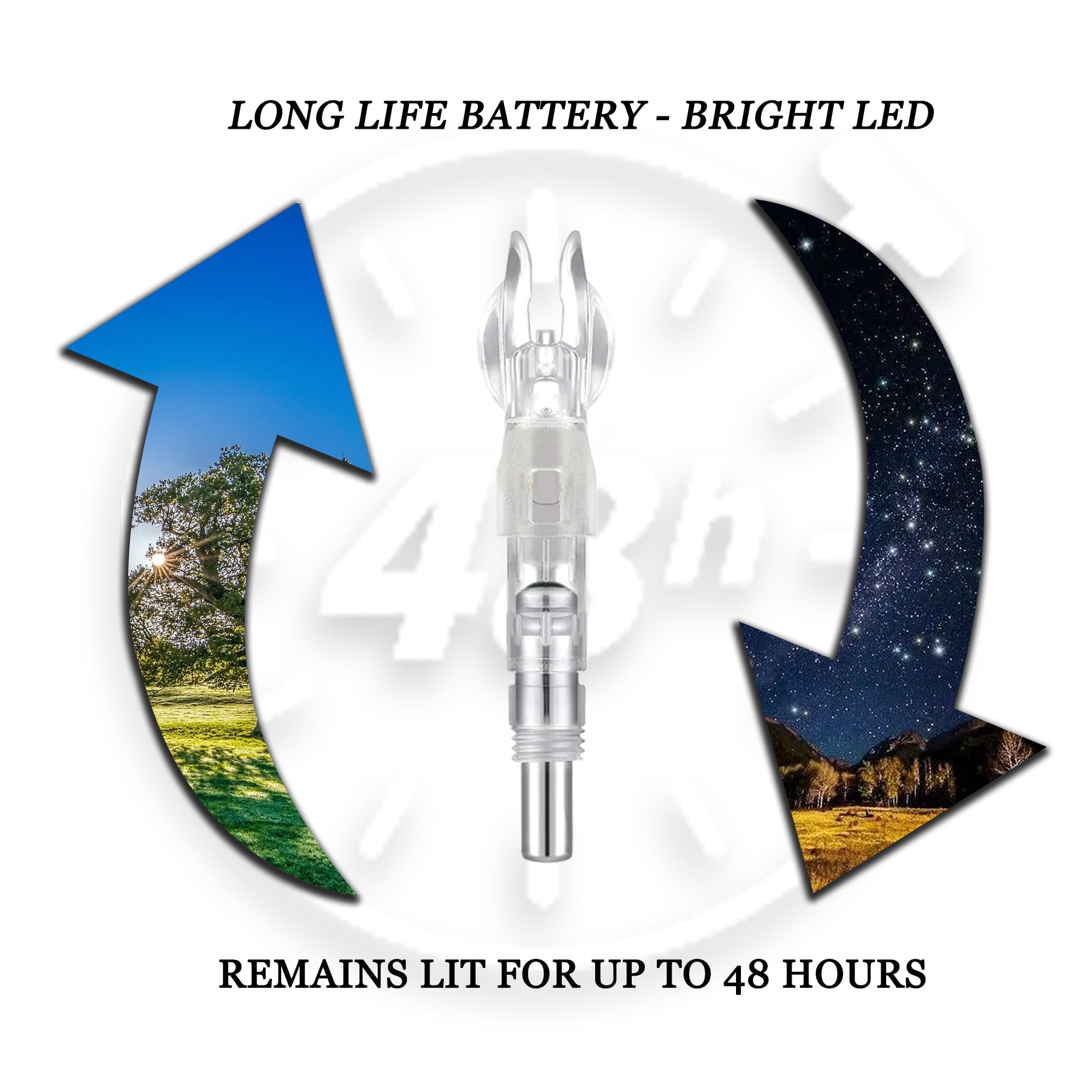 5PCS Lighted Nocks Inside Diameter 6.2mm/.244” Light Up Arrow Knocks ON/Off Switch for Archery Bow Hunting Shooting (Colorful Flashlight)