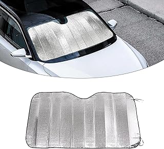 Yumfugu 2025 Windshield Sunshade, Front Window Foldable Shield, Front Windshield Sunscreen Heat Shield, Auto Sun Visor Heat Protection, UV Rays Blocker (51 x 24 Inch)