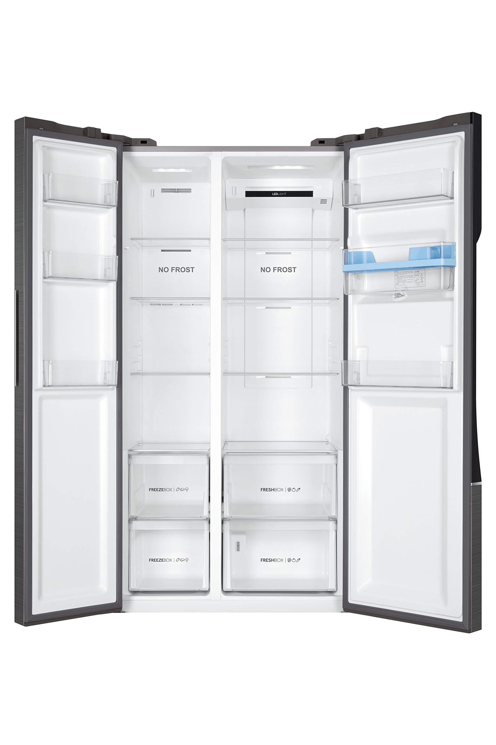 Haier FD 83 Series 7 HB18FGSAAA - Frigorífico, Puerta Francesa, Tecnología Antibacterias, Motor Inverter, My Zone, Humidity Zone, Ancho 83cm, Capacidad XXL, Total No Frost, Cristal Inox