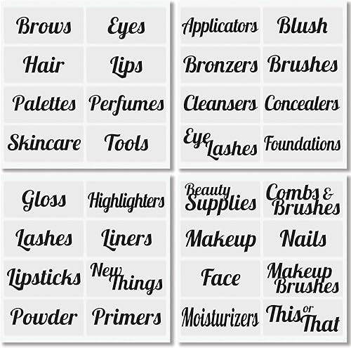 mDesign Etiquetas de organización del hogar etiquetas preimpresas para almacenamiento y limpieza de cosméticos organización doméstica para tarros
