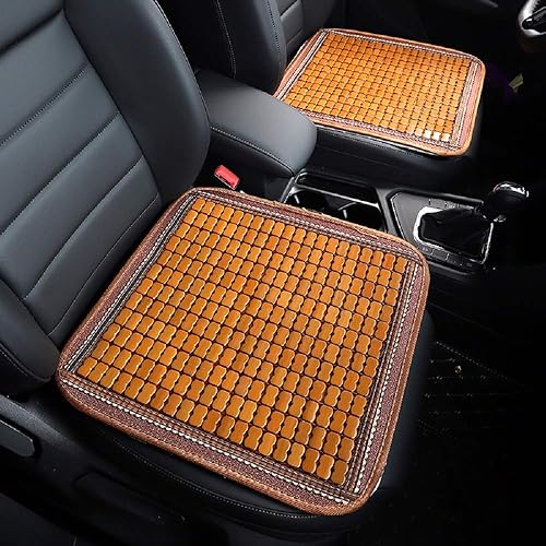 Maricome 2 cojines de asiento de bambú para silla de verano, cojín de asiento de coche, transpirable, antideslizante, tamaño 17.7 x 17.7 in