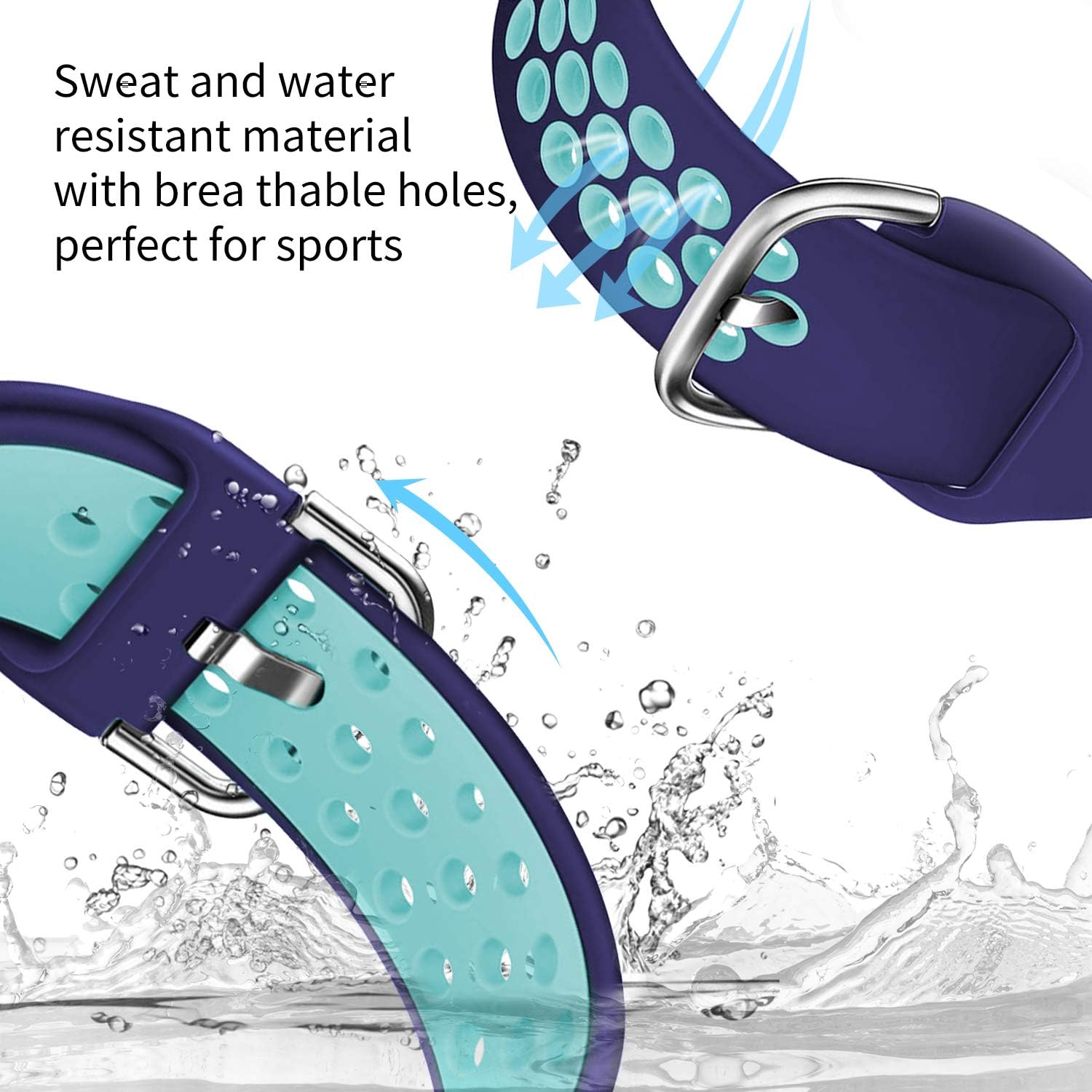 Acrbiutu Bands Compatible with Fitbit Blaze, Soft Silicone Breathable Replacement Sport Accessory Strap Wristband with Metal Frame for Fitbit Blaze Smart Fitness Watch Women Men