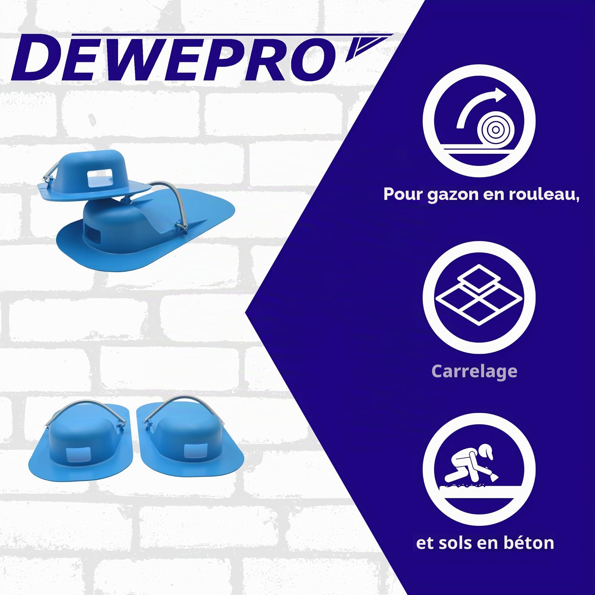 DEWEPRO 1 paire de chaussures pour carrelage - Lisses - Chaussures à chape