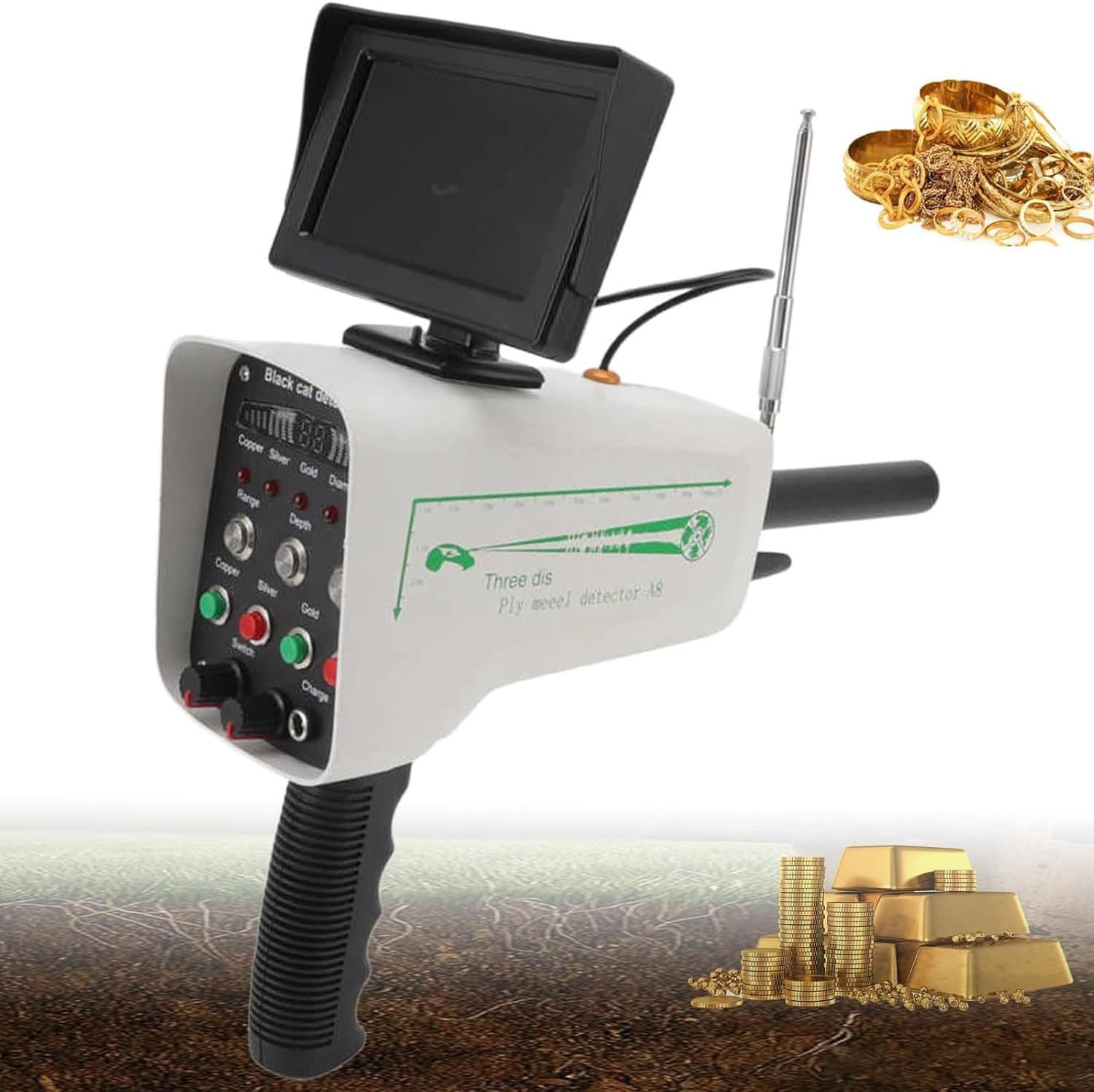 LjlXanthiper Underground Metal Finder with LCD Display,Professional Metal Detector,Gold Silver Copper Detection,Metal Treasure Scanner,1000m Range 30m Depth,For Gold Silver Copper Prospecting