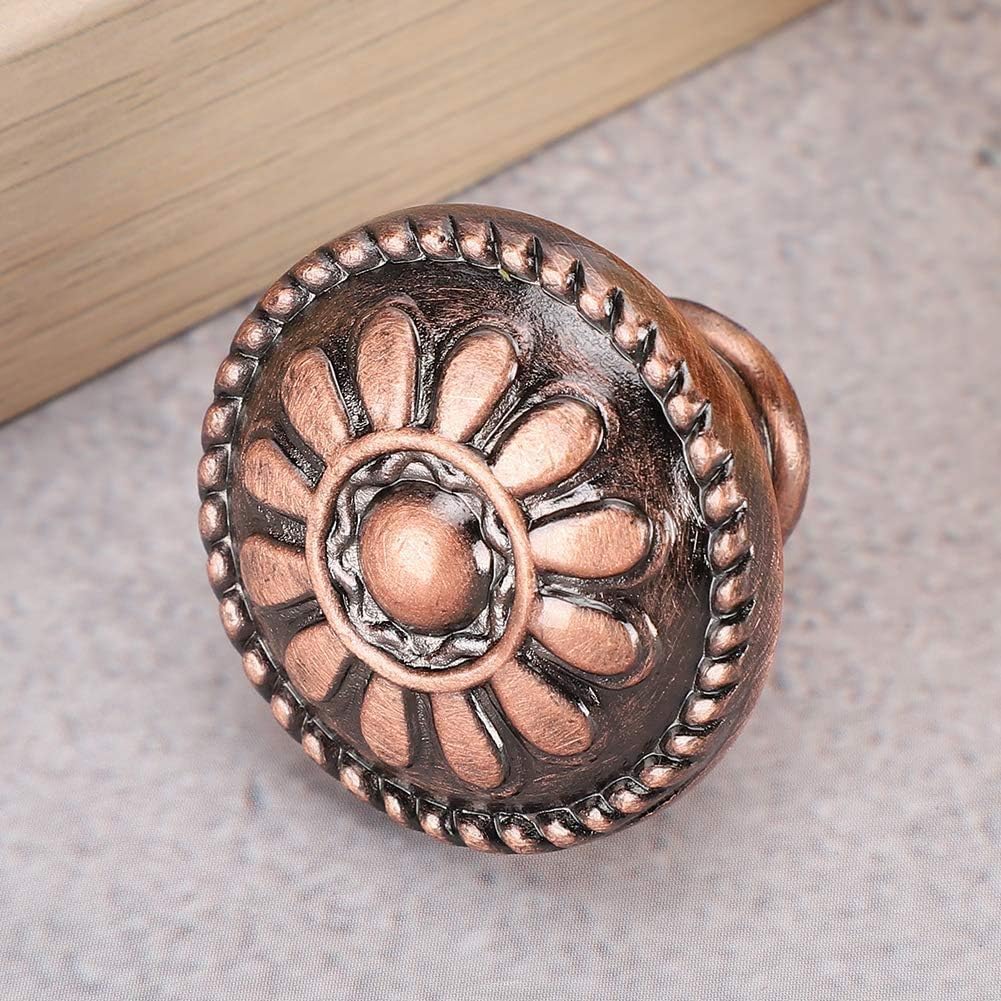 Ring Pull，Door Handles,Round Pull Knobs Handles, 10pcs Door Knob 30mm Round Kitchen Cabinet Knobs Pull Antique Floral Farm Dresser Drawer Pull Handles Hardware Cabinet Drawer for Closet Door (Color :