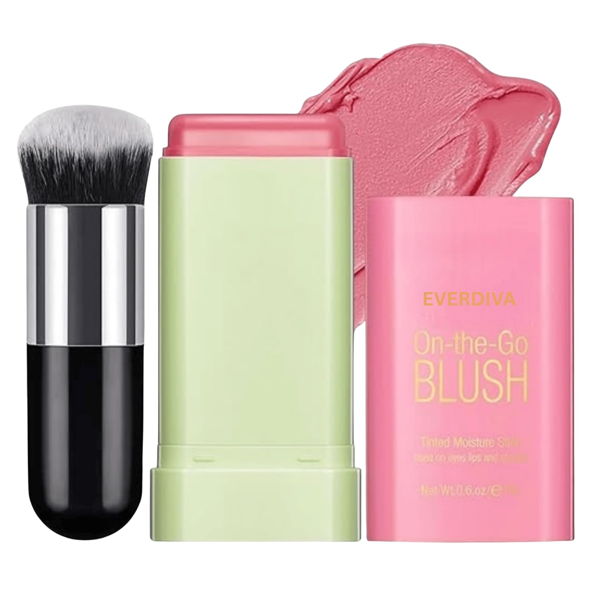 Multi-Use Cream Blush Stick with Built-in Blending Brush – Shy Pink Cheek, Lip & Eye Tint | Smooth, Dewy Finish | Travel-Friendly Blusher for Women & Girls – Natural Radiant Glow (Pink)-image-47