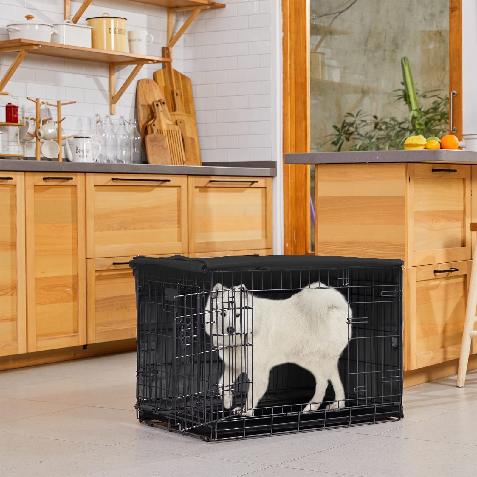 X-ZONE PET Copertura per gabbia per cani a doppia porta, in poliestere, per cani da compagnia (adatta per casse metalliche da 24, 30, 36, 42, 122 cm)