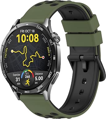 Teknoft 22mm ile Uyumlu Saatler i in  ift Renkli Benekli Model 46mm Silikon Kordon HUAWEI Watch GT6 Pro/GT6/GT5 Pro/GT5/GT4/Watch 4 Pro/GT3/GT3 Pro/GT2/GT2 Pro
