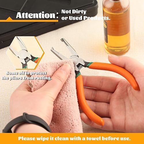 Miniatura 7 de SPEEDWOX Cortador de extremo transversal con mandíbula empotrada Cortadores de chip SMTSMD Alicates de corte de extremo de 6 pulgadas, alicates de