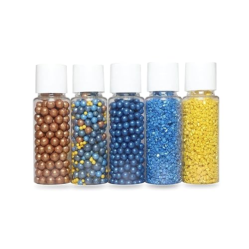 Miniatura 2 de Sprinkles Confect - Gránulos para decoración de pasteles y cupcakes, paquete surtido de 5 gránulos para fiesta de Yatch para fiesta de discoteca,