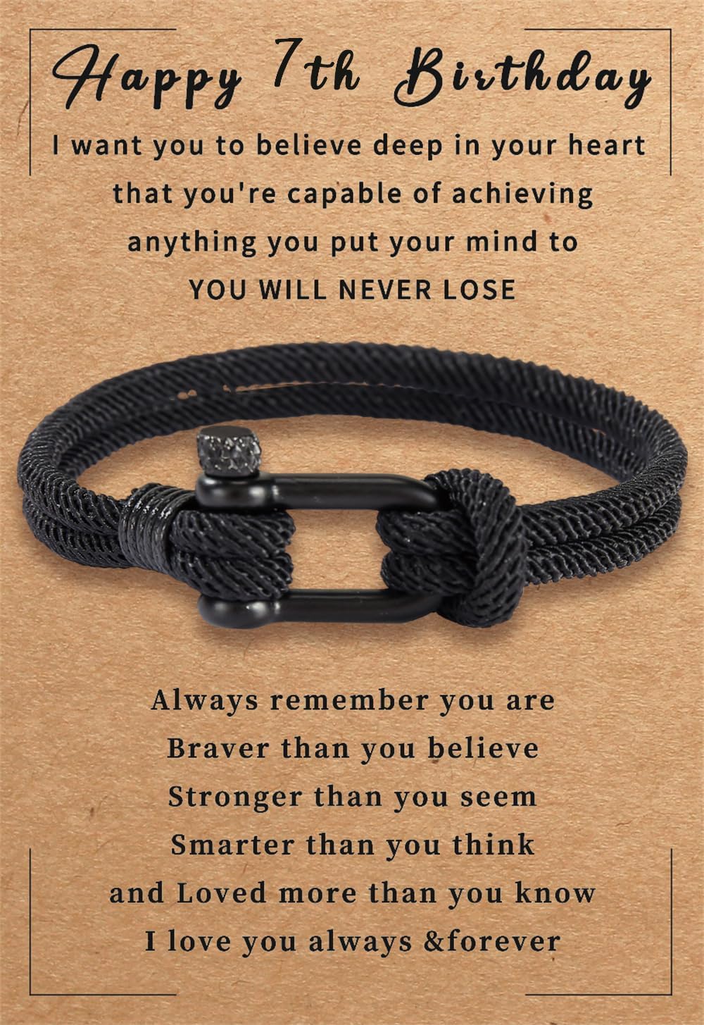ATIMIGO 6-21st Black Bracelet Birthday Gifts for Boys,6 7 8 9 10 11 12 13 14 15 16 17 18 19 20 21 Year Old Boys Birthday Gift