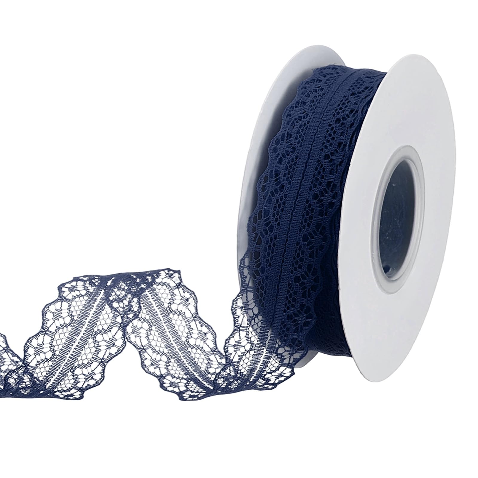 PATIKIL Lace Trim Ribbon, 25 Yards 1.2 Inch Wide Navy Blue Vintage Lace Ribbons for DIY Sewing Making Craft Gift Wrapping Wreath Decor Hair Bow Supply