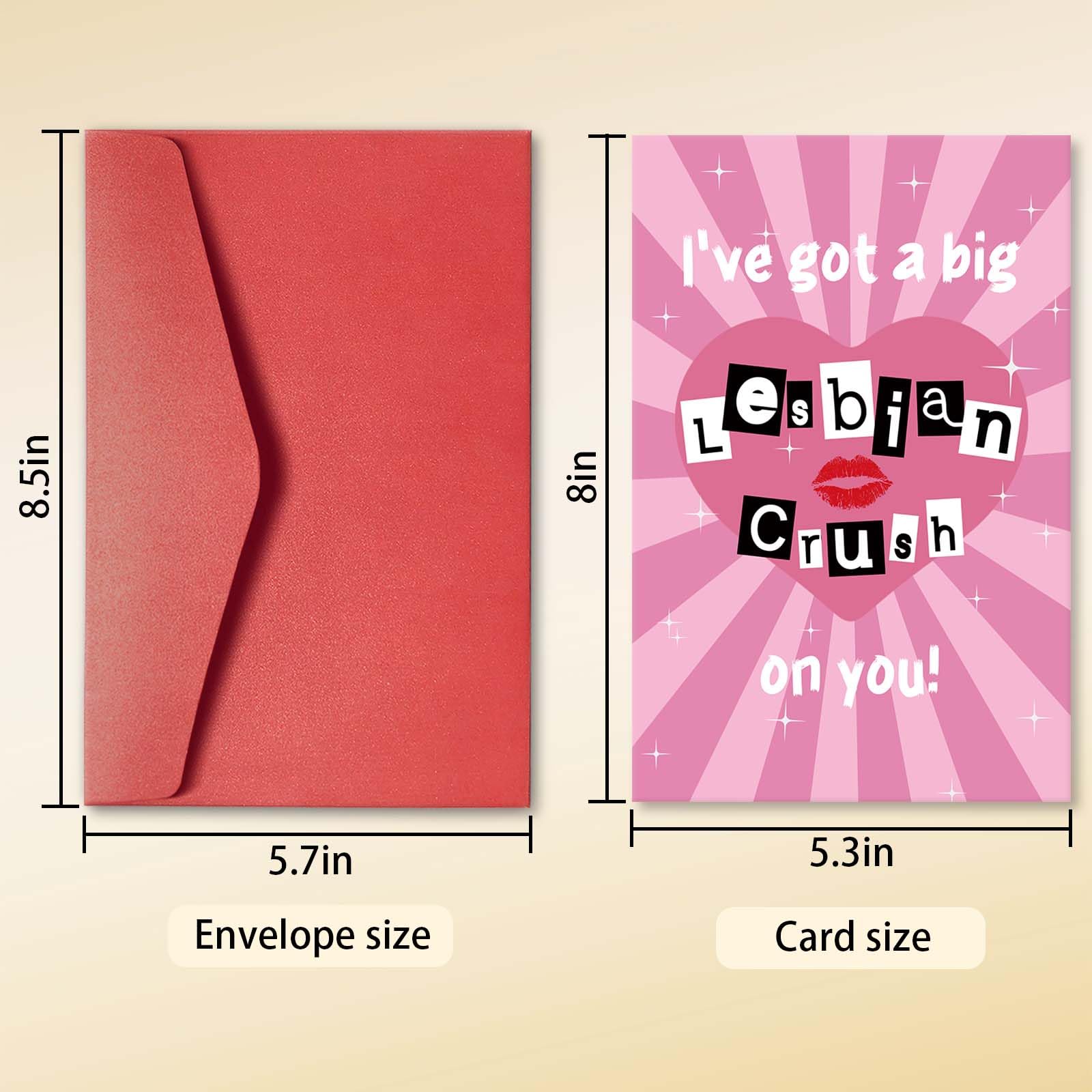 Funny Pop Culture Valentines Card for Women, Naughty VDay Gift for Wife Girlfriend, LGBTQ Valentines Card, Jokey Galentine's Day Gift Idea, I've Got a Big Lesbian Crush On You!
