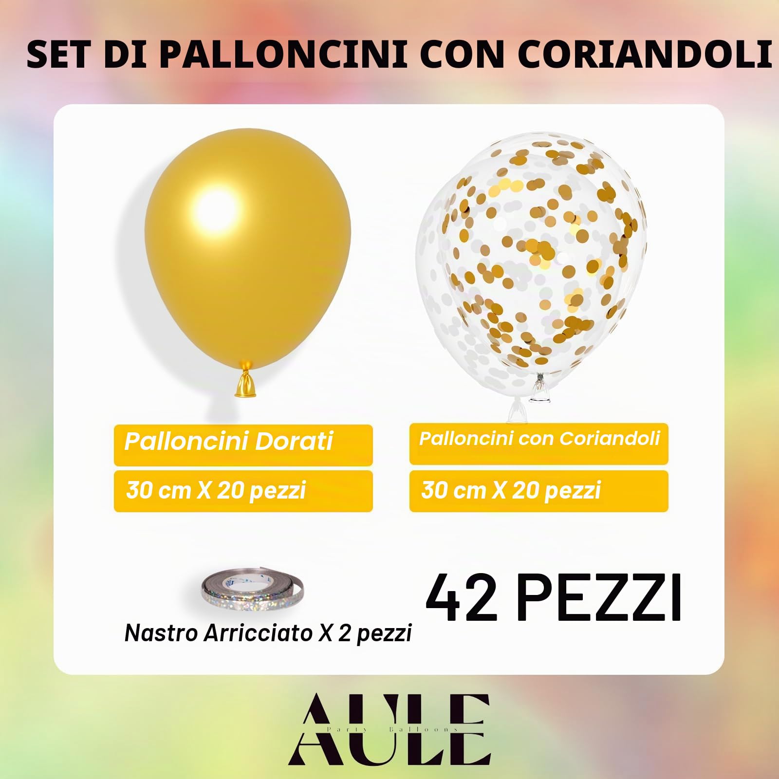 AULE Palloncini Oro Metallizzati: 42 Pezzi 30cm Dorati Palloncini Coriandoli Cromati Giallo Lucido Spessi in Lattice per Anniversario Laurea Matrimonio Addio Al Celibato Compleanno Decorazioni
