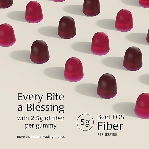 Miniatura 3 de Gomitas de fibra prebiótica para adultos y niños sin azúcar añadida - 0.18 oz (60 unidades) Gomitas de suplemento de alta fibra - Veganas - Apto