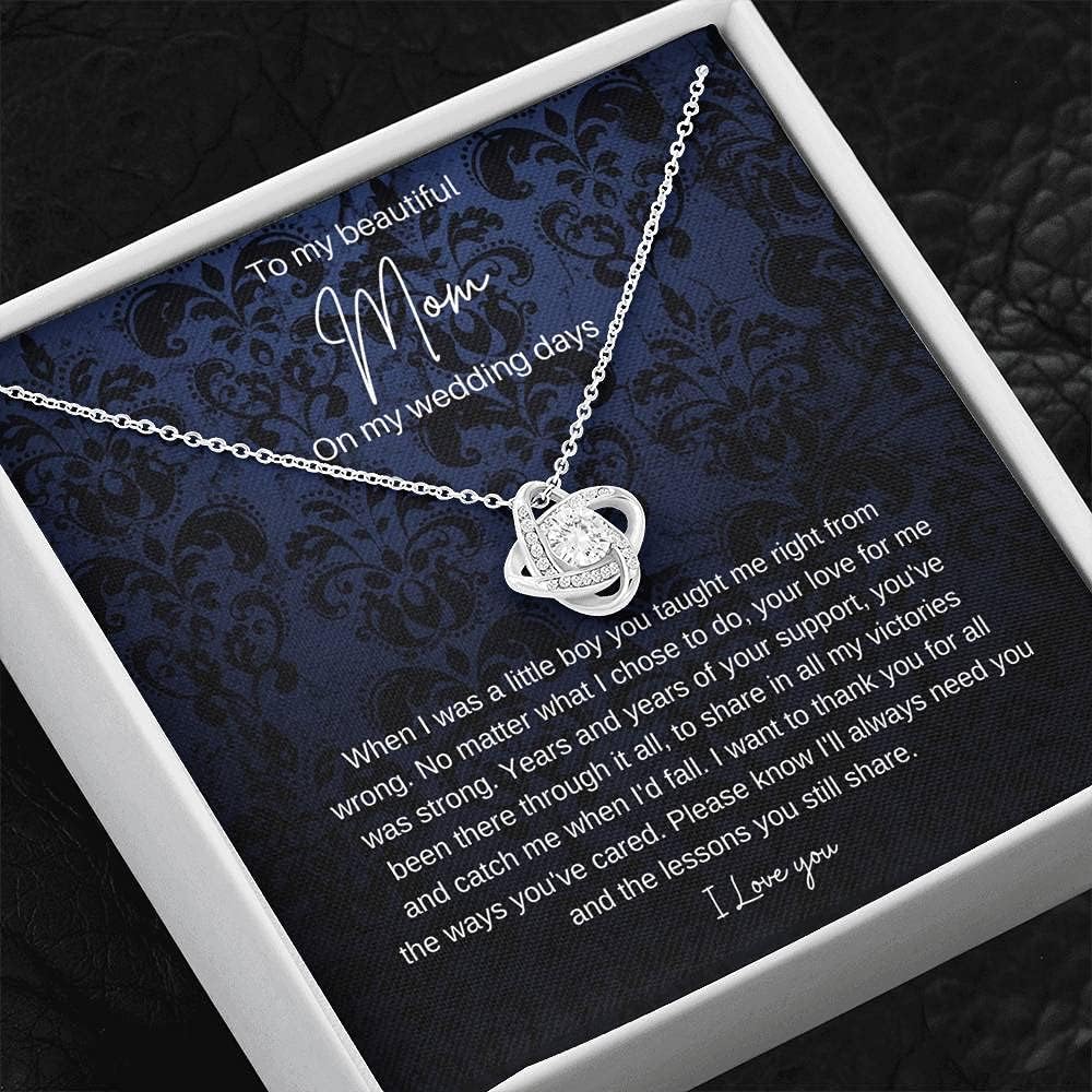 Quote Love Knot, To Mom On My Wedding Day, Mother Of The Groom Gift From Son, Mother Of The Groom Necklace From Son On Wedding Day Wedding Day, Gift For Daughter Gifts Birthday, on Christmas Luxury ne