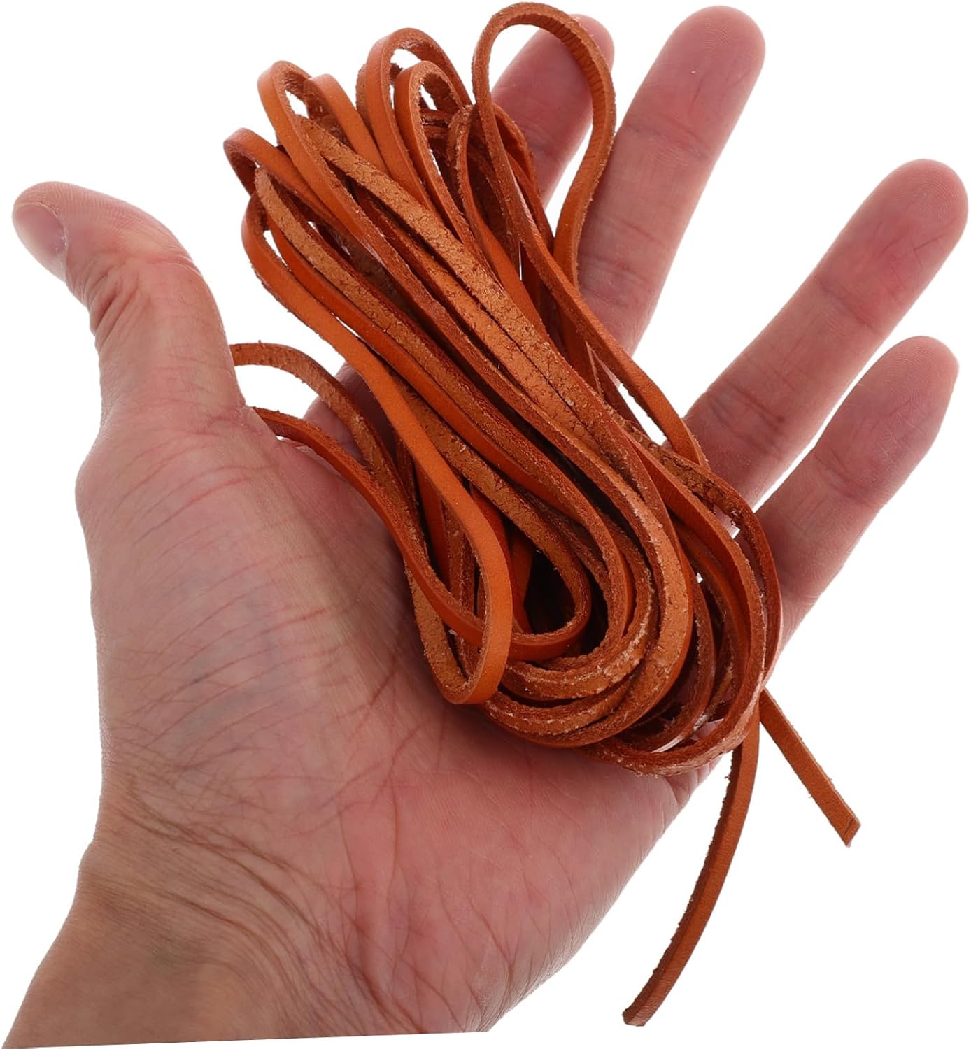 Tofficu Braided Cowhide Cord for Jewelry Making Light Brown Leather Rope for DIY Crafts for Bracelets and Necklaces Durable and Versatile String for Art Projects
