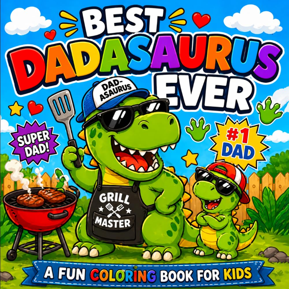 Best Dadasaurus Ever Coloring Book for Kids: Bold and Easy Dinosaur Coloring Pages for Kids | Fun and Cute Gift for Dad from Kids For Father’s Day