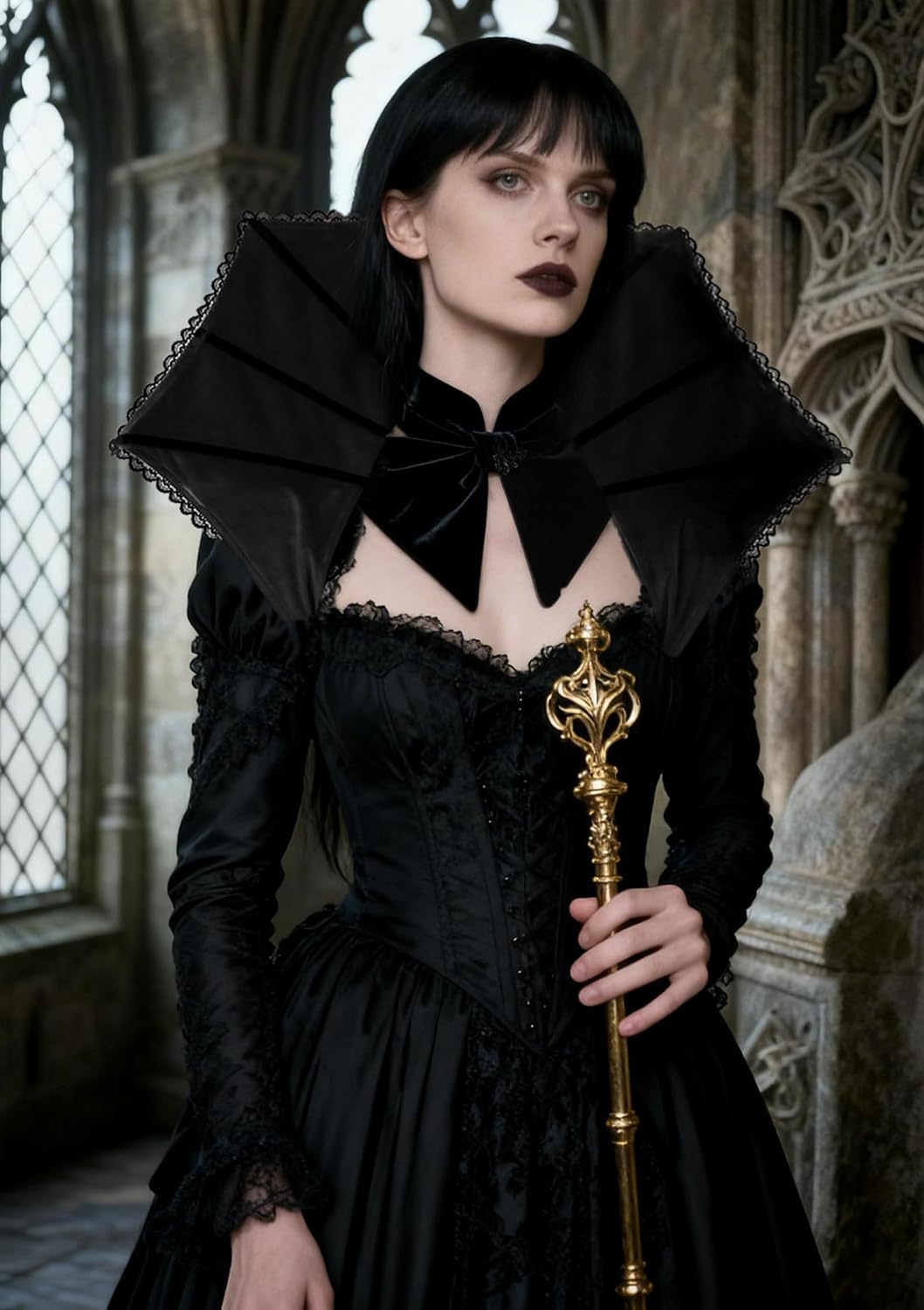 Victorian Stand Up Collar Gothic Vampire Collar for Women Halloween Cosplay
