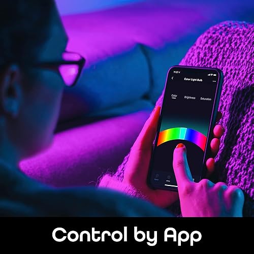 Miniatura 7 de Geeni Prisma Plus BR30 - Bombilla LED inteligente, Wi-Fi multicolor RGB, compatible con AlexaGoogle, 16M colores, eficiencia energética, paquete de 4